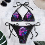 Gothic Bikini 2025 Women Punk Skull Print Bra Triangle Bottoms Swimsuit Split Bathing Suit Underwear Y2K Bikinis Swimwear