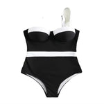2024 New Push Up Swimsuit One Piece Patchwork Swimwear Women Sexy Underwire Bodysuit Monokini Women Bathing Suits Swimming Suits
