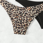 High Waist Bikini Shorts Bottoms Women Swimming Leopard Panties Summer Ladies Black Bathing Suit Swim Shorts Bottom 2 Piece Set