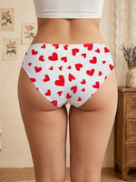 Summer Women's Panties Low Rise Heart Print Underwear Fashion Cute Comfortable Sexy Girl Briefs