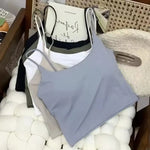 Summer Bra Top Sexy Women Ice Silk Crop Top Seamless Tube Tops Camisole Underwear Korean Fashion Solid Padded Bralette Vest
