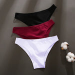 3Pcs Women's Cotton Seamless Briefs Intimates Women Sexy Panties Solid Color Breathable Underwear Female Low Waist Soft Lingerie