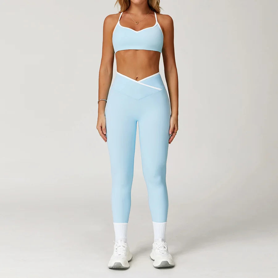 Sportswear Woman Gym Sports Bra Shorts Leggings 2 Piece Set Workout Naked Feeling Seamless Female Fitness Clothing Tracksuits
