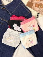 Cotton Girls Panties Cute Cat Sexy Japanese Lace Women Briefs Lady ThongUnderwear G String Female Low Waist Lingerie