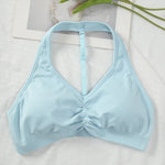 Sports Bra Strappy Backless Yoga Gym Bra Removable Cups Women Workout Clothing Gym Top Halter Sport Bras 6 colors