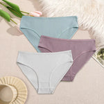 3Pcs/Set Women's Seamless Cotton Briefs Women Panties Solid Color Breathable Underwear Female Low Waist Soft Lingerie S-XXL