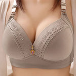 Gathered Side Collection Lifting Underwear Breasts Brassiere Large Size Bra Full Cup Underwear Brassiere No Steel RingBra