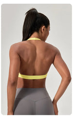 Women's Yoga Bra Halter Back Fitness Underwear Sexy Wire-Free Sports Vest Comfortable Breathable Bra