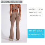 DIAS FIT JOY Women's pocket bell bottoms yoga high waisted hip lifting fitness pants quick drying running exercise fitness gym