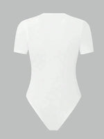 Solid Basic Short Sleeve Bodysuit for Women Summer Round Neck Bodycon Romper Bodysuit Blouse Streetwear