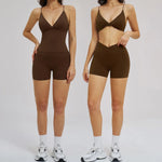 Women 2 Piece Gym Workout Set Female Bra Yoga Shorts Vest Fitness Wear Quick-DrySports Bra Suits Sportswear Tracksuit Outfits