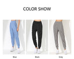 Hearuisavy Yoga Pants Loose Slim Quick-Dry Yoga Pants Pleated Hem Bound Running Fitness Capris Pockets Jogging Pants Woman