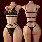 Sexy Lingerie Open Bra Set Transparent LaceDeep V Open Bra And Panty Sets Erotic Costumes Women Sleepwear Plus Size Underwear