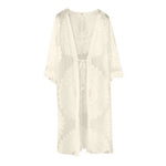 One SizeSexy Lace Up Summer Beach Cover Up Solid Color Women Beach Dress Flower Embroidery Women Clothes
