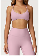 Summer U-Shaped Multi-Strap Cross Back Women Pilates Fitness Sports Bra Top Gym Yoga Athletic Tight Workout Jog With Chest Pad