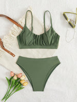 Sexy High Waist Bikini Set 2026 Women Pleate Push Up Two Piece Swimsuit Brazilian Beach Bathing Suit Holiday Swimwear Biquini