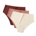 3Pcs/Set Ice Silk Panties Women High Waist Seamless Briefs Breathable Invisible Underwear Soft Stretch Sexy Lingerie XS-XL Panty
