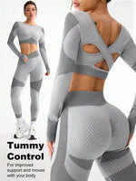 2pcs Hot-selling New Sports Tight Running Breathable Seamless Yoga Suit Women's Outdoor Fitness Suit Women's