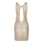 2026 Summer Sexy One Neck Cut Out Circle Decoration Corset Slim Beach Mini Dress Women Seaside Beachwear Swimwear Cover Up A2796
