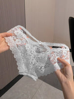 Lace Thin Sexy Girls Panties Seamless Women Briefs Thong Hollow Out G String Underwear Transparent Female Low Waist Lingerie