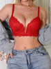 Elegant Lace Women's Bra Plunge Push Up Sexy Bras Scallop Cup Underwire Bra Lace Women's Sexy Lingerie test