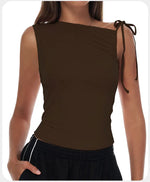 Sexy Shoulder Yoga Top Sleeveless Fitness Women Solid Color Gym Shirt Breathable Quick Dry Running Vest Sportswear
