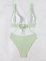 2026 Deep V Neck Cut Out Women Swimwear One Piece Swimsuit Female High Leg Cut Monokini Bather Backless Bathing Swim Beachwear