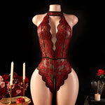 Nighttime Transparent Open Bra Porn Lingerie Corset Deep V Sexy Crotchless Underwear Women Lace Hollow Bras Hot Teddy Bodysuit