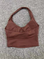 Hanging Neck Yoga Sports Bra Women Breathable Shock Proof Gym Workout Fitness Push Up Top Yoga Running Sportswear Vest Sexy Bra