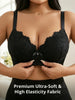Plus Size Floral Lace Women Push-Up Bra Underwire Support Anti-Sagging Underwear Comfy Wide Straps Thin Cup Daily Lingerie Bra test