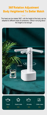 Electric gallon pump desktop water dispenser, rechargeable water bottle pump, automatic water dispenser