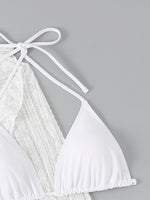2025 4 Pieces Swimsuit with Skirt Female Swimwear Long-sleeved Cover Up Thong Bikinis Set Bather Swimming Beachwear Bathing Suit