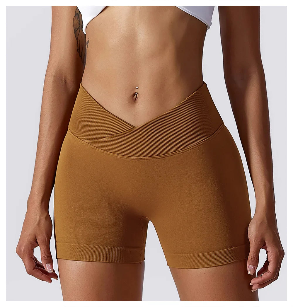 Summer Seamless High Waist Yoga Shorts Elasticity Sports Leggings Women Breathable Cycling Shorts Buttock Lift Gym Shorts Women