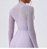 Women Crop Tops Yoga T-shirts Solid Sports Top Long Sleeve Running Shirts Sexy Exposed Navel Quick Dry Fitness Gym Sport Wear