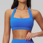 Summer Women Sports Bra Pilates Yoga Bra Hanging Neck Gym Underwear Running Fitness Shock Proof Breathable Quick-Dry Fitness Top