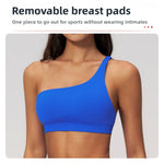 Summer Shockproof Sport Bra Women's Beautiful Back Gym Sports Underwear Women Oblique Shoulder Straps Running Fitness Yoga Bra