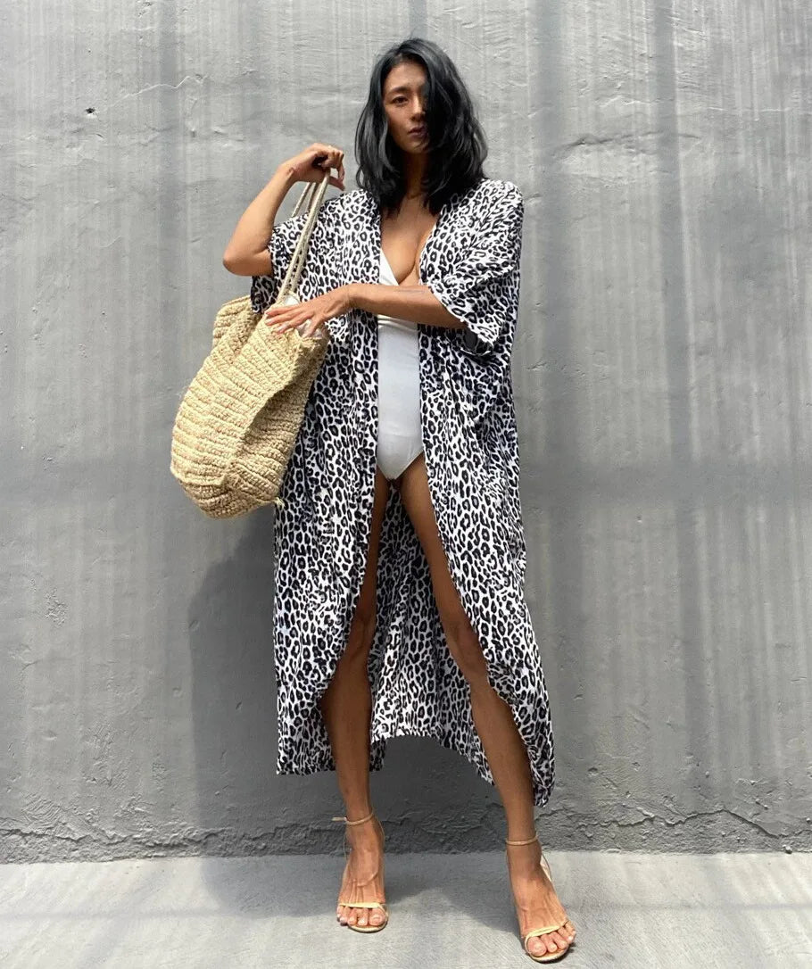 Beach Cover Ups for Swimwear Women Black Tie Dye Kimono Swimsuit Cape Summer Dress 2022 Beachwear Outfits Sales