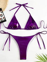 Sexy Brozing Gold Bikinis Sets Women Push Up Micro Bikini Swimsuit 2026 Brazilian Beach Bathing Suit Tie Side Triangle Swimwear