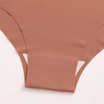 20PCS Women's Seamless Maillard Underwear Sexy V-Shaped Mid Waist Ice Silk Brief 10 Soild Color Cozy Stretch Sexy Underpant S-XL