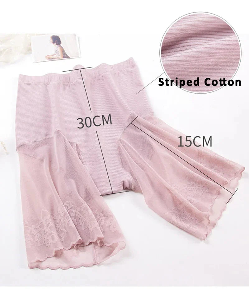 60-115 KG Plus Size Safety Short Pants Summer Women Seamless Underskirt Shorts Anti Rub Thigh Boyshorts Sexy Lace Women Boxers