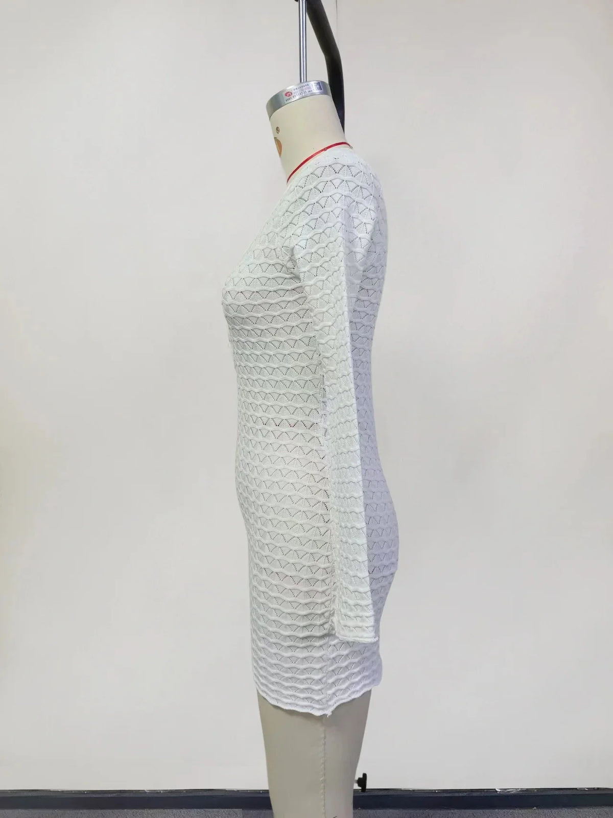 Sexy Boho Striped Chic V-neck Cut Out Bell Sleeve Knit Beach Mini Dress 2025 New Summer Women Seaside Holiday Swimsuit Cover Up