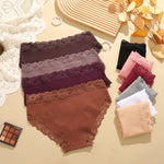 4Pcs Sexy Cotton Lace Panty Women Low Waist Panties Underwear S-XL Solid Color Ladies Briefs Lingere Underware Comfortable Women