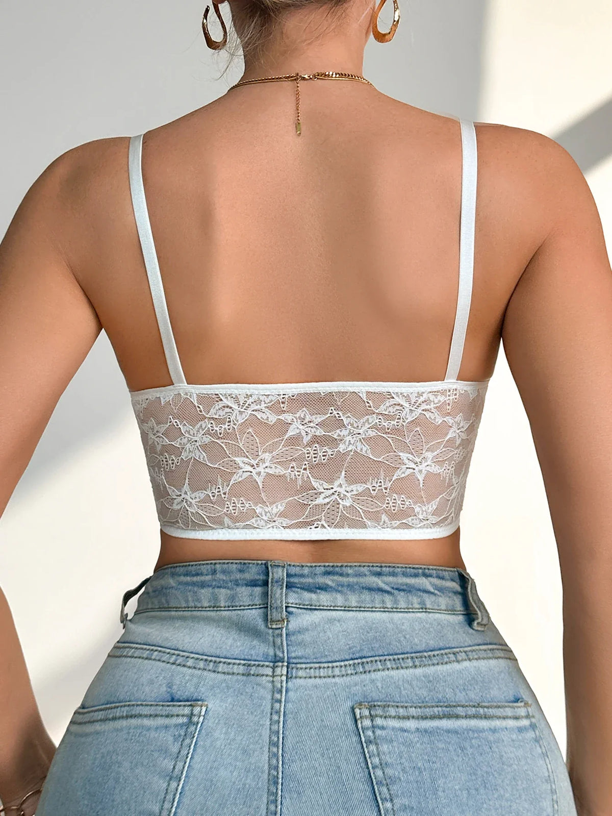 Sexy Women Lace Trim Bra Mesh Cropped Underwear Push Up Bra Comfy & Elegant Ladies Slim Intimates Lingerie