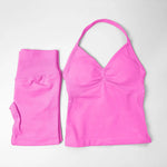 NCLAGEN Yoga Sets Women Gym Clothes ongline Strappy Top Shorts Activewear Sports 2 Piece Fitness Suit Running Workout Sportwear