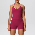 New 2Pcs Yoga Sets Naked Feel Women Workout Fitness Gym Clothes High Waist Yoga Shorts And Sports Bra Impact Shorts Workout Sets