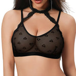1pcs 2026 New Style Fashion Sexy Women's Bras Elegant Sexy Lingerie Erotic Party Brassiere No Pad Heart Decor Female Underwear