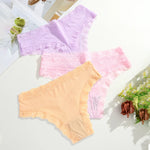 3Pcs Women Cotton Lingerie Sexy Thong Soft Fashion Panties Femme Design Underwear Pantys Underpant Lingerie Lace Intimates S-XL