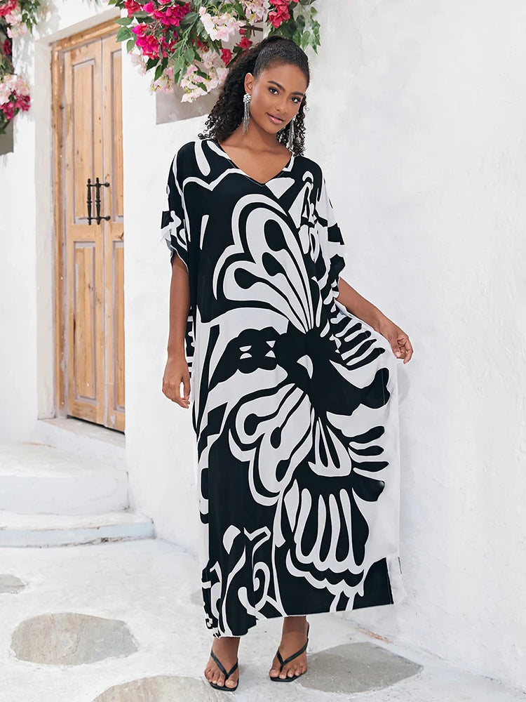 Beach Cover Up Pareo Kaftan Bikini Cover Up Robe De Plage Vestidos Playa Swimsuit Cover Up Bathing Suit Women Maxi Dress