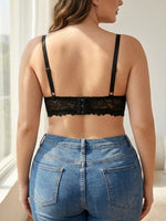 Plus Size Lace Women's Bra Thin Cup Push-up Bra Underwire Side Support Wide Strap Comfortable Bra Women