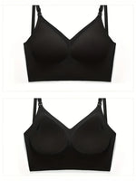 Women Sexy Lingerie Invisible Bra Deep U Plunge Bras Backless Top for Dresses, Transparent Strap Push Up Back Sling Underwear